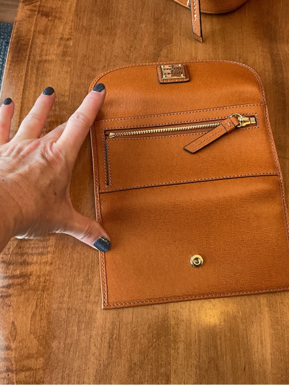 Dooney & Bourke Natural Saffiano Leather Zip Zip Satchel with Wallet - Picture 14 of 15